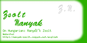 zsolt manyak business card